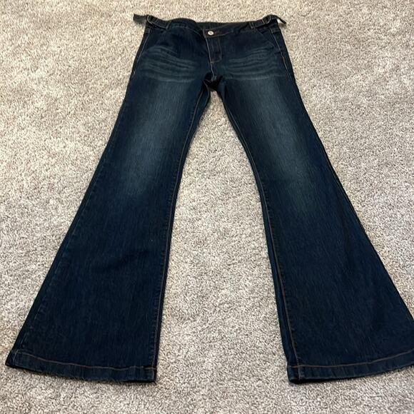 Tommy Hilfiger blue jeans, size Juniors 9 TOMMY GIRL Boho Denim wide leg Hippie - Picture 3 of 16